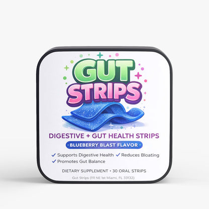 Gut Strips – Probiotic Dissolve Strips for Gut Health & Digestion – 10 Billion CFU, Sugar-Free (30 Strips)