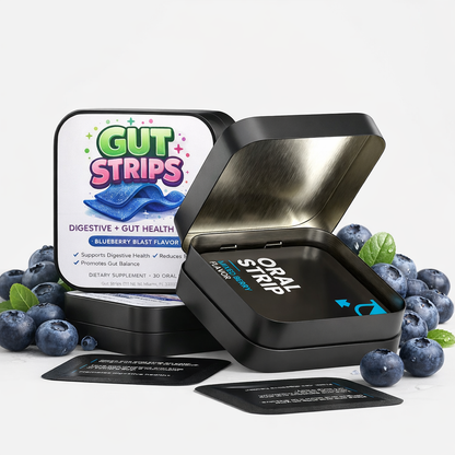 Gut Strips – Probiotic Dissolve Strips for Gut Health & Digestion – 10 Billion CFU, Sugar-Free (30 Strips)